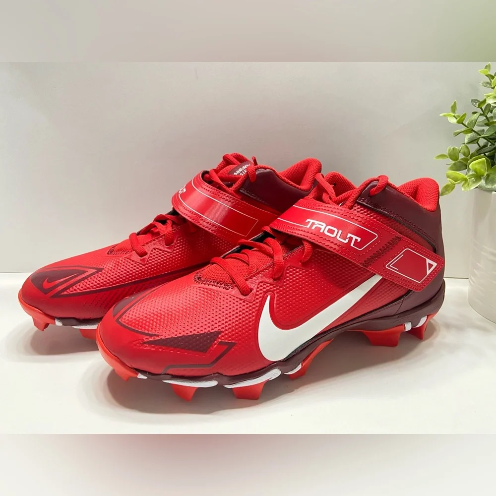 NEW Nike Force Trout 8 Keystone Baseball Cleats CZ5911-616 Red/White 8-12